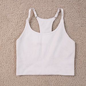 Balance Athletica Ribbed Sports Bra Off White Size Small ? *Flaws